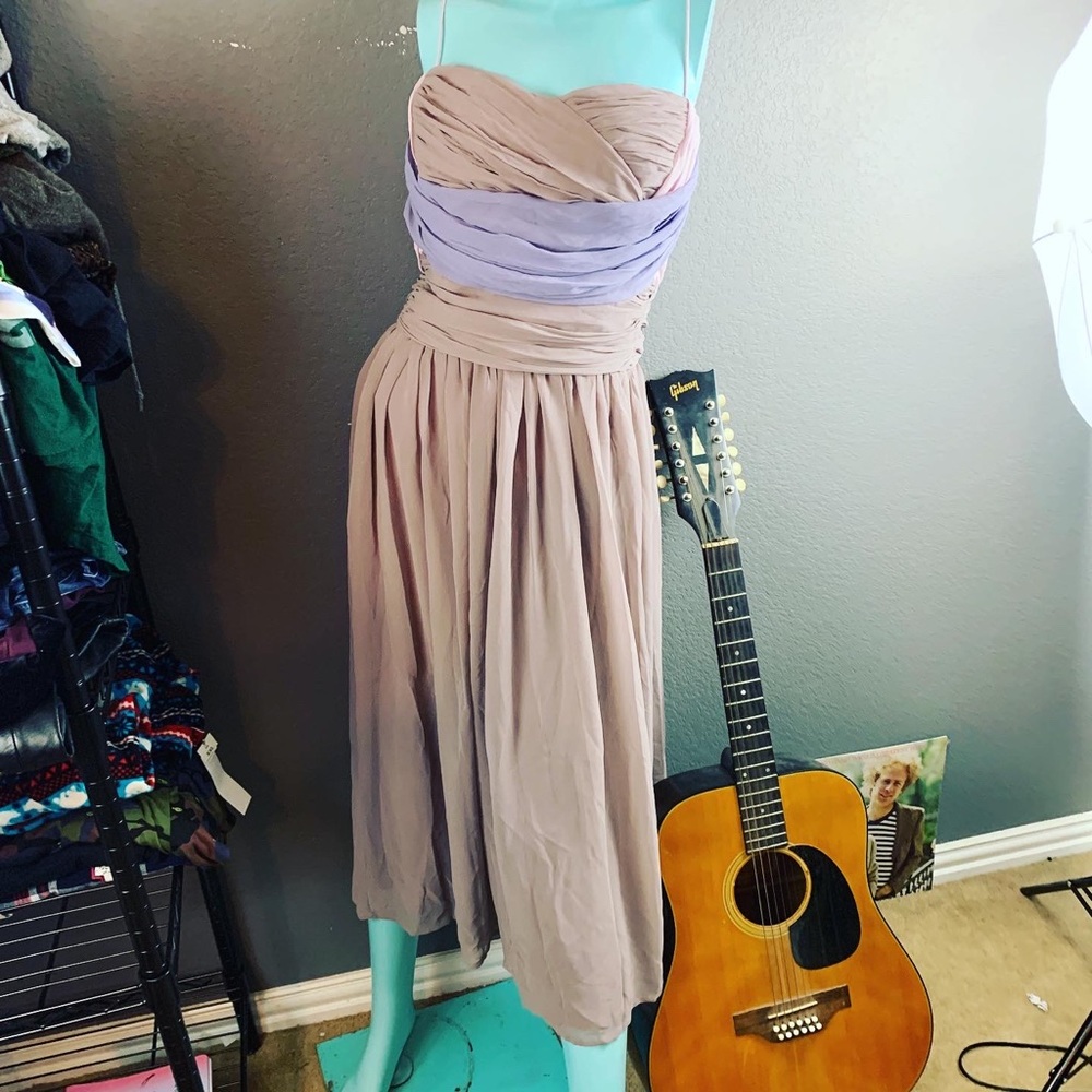 NWT ASOS Curve Chiffon Formal Dress Plus Sized Lavender Lilac 14 - Picture 3 of 9